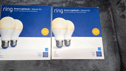 Ring 60-Watt Equivalent A19 LED Smart Light Bulb with Bridge (2-Pack X 2 = 4)