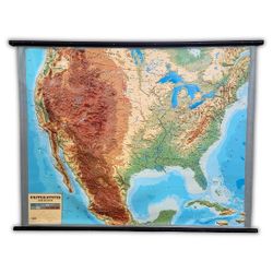 Swiss Six Foot Rubberized Relief Map of the US and Mexico