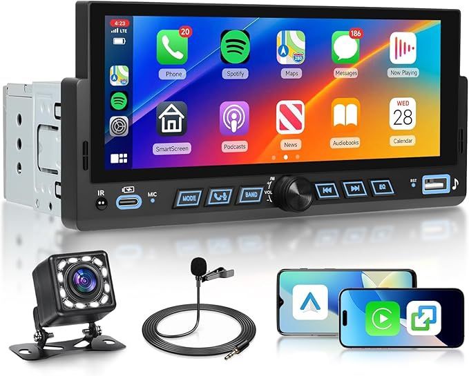 Rimoody 6.86 Inch Single Din Car Stereo