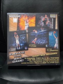 2025-2026 NBA MADGAME Collectible Posters 5 Pack 8"x8" Premium Thick Posters! New Factory Sealed!