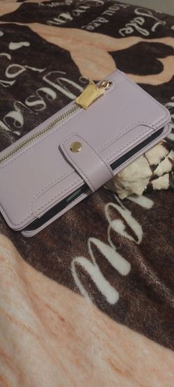 #####LIGHT VIOLET .....I PHONE 17-18.... compact phone wallet with carry on strap ######