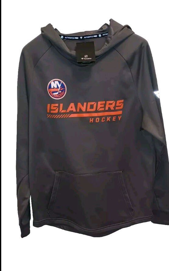 New York Islanders Fanatics Authentic Pro Hoodie Sweatshirt Team NHL Large Gray