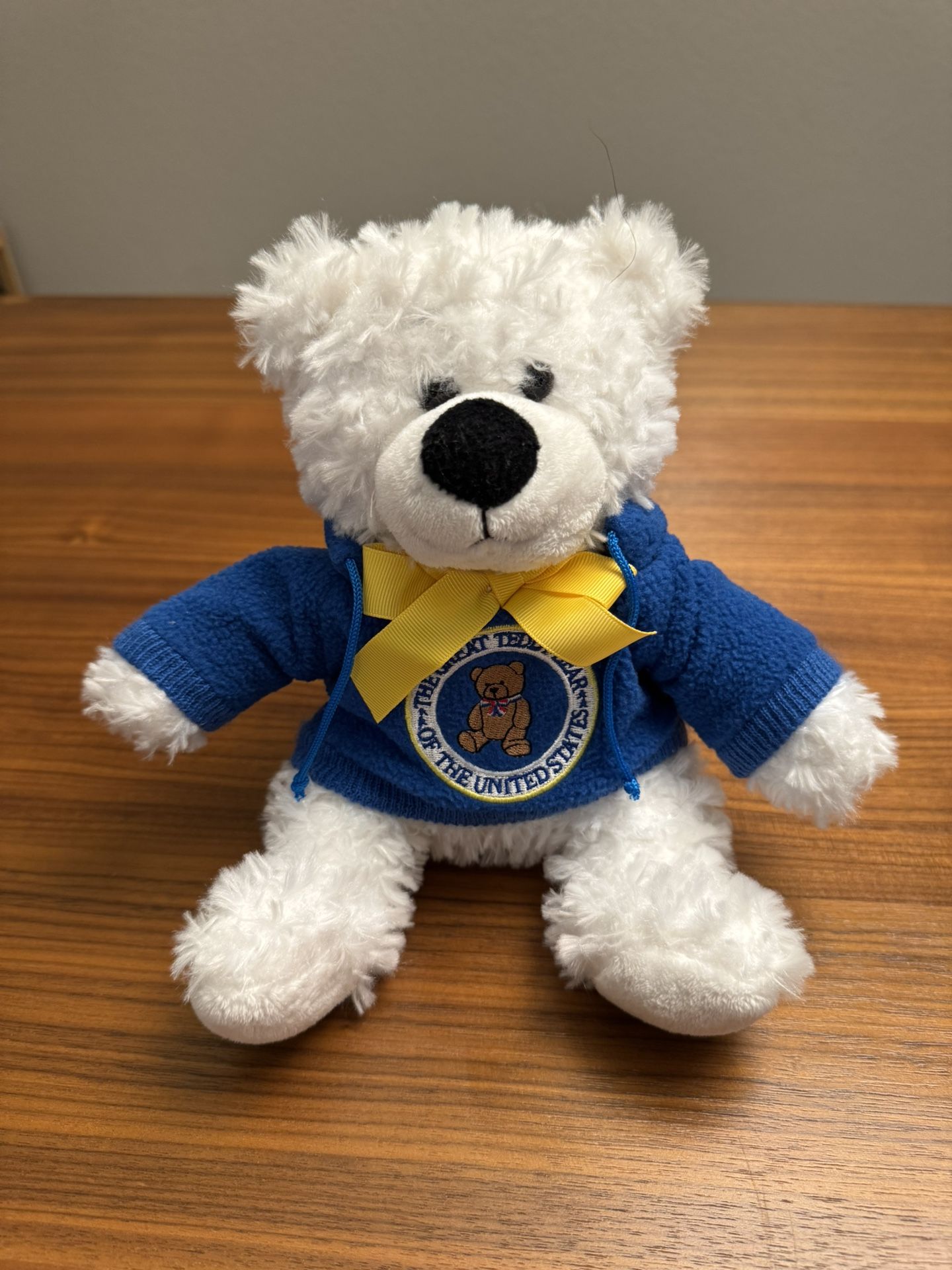 The Great Teddy Bear of the United States White Blue Plush Stuffed Animal Toy