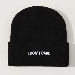 " I DON'T CARE " Black Beanie