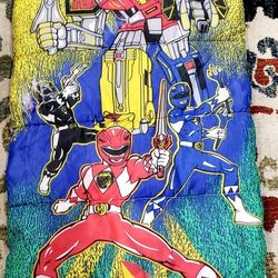 Vintage 1994 Power Rangers Sleeping Bag 30in x 57in