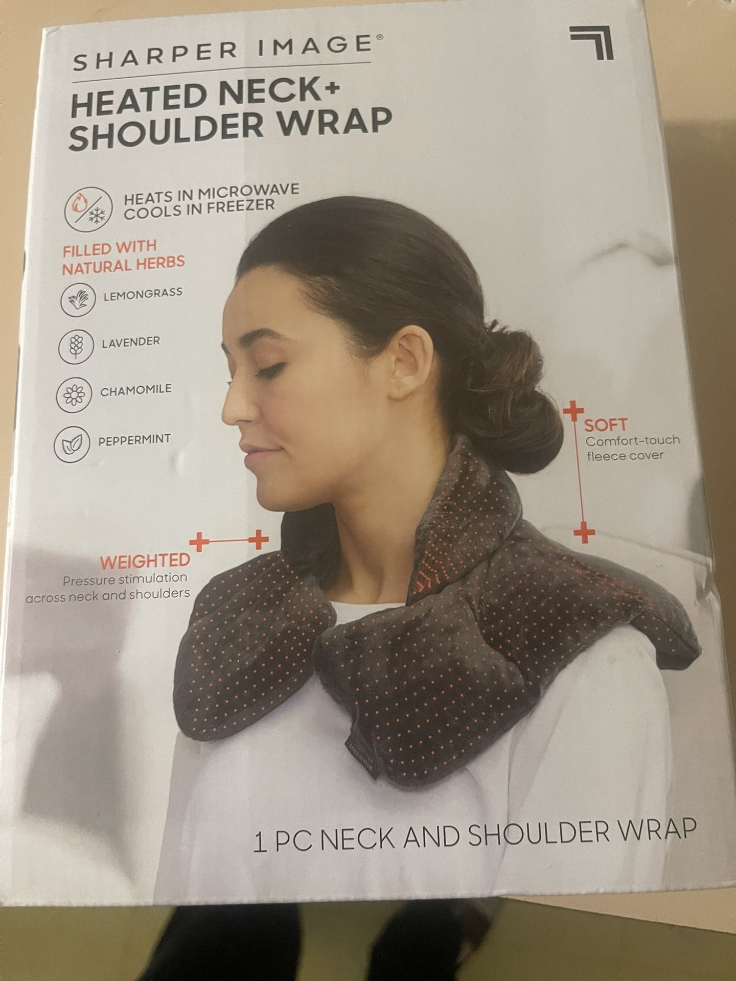Sharper Image Heated Neck & Shoulder Wrap new