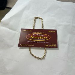 10 Kt Genuine Gold ,not Plated , 10” Anklet  3 Millimeters Wide 