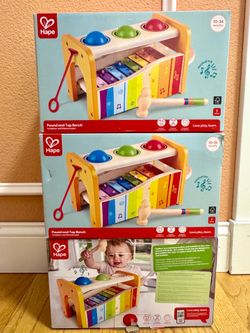 Hape Pound & Tap Bench with Slide Out Xylophone
