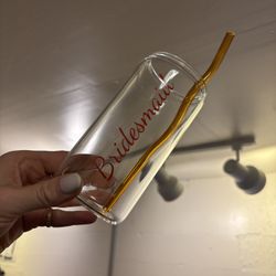 Bridesmaid And Bride Glasses W Straws