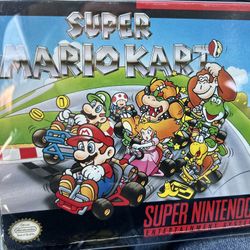 Super Mario Kart SNES 1992 + Rare Zelda Poster CIB