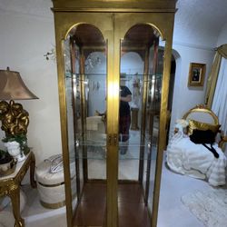Vintage Antique Mirror Dresser With Lights Cabinet