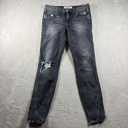 AMO Denim Twist Vixen Destroy Jeans Women’s Size 28 Black Distressed USA#8F