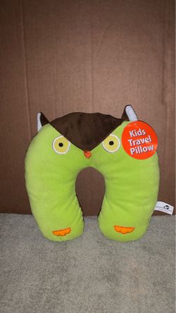 Kids Green Owl Travel Pillow 🦉