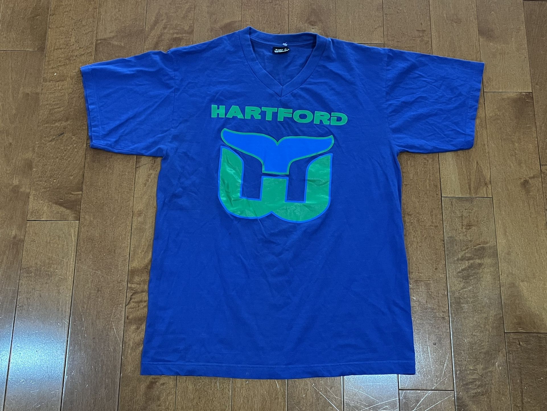 Hartford Whalers V Neck Tshirt, XL, Talha, Vintage