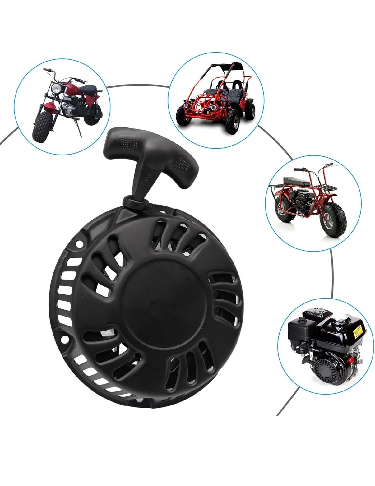 Strongthium Pull Start Recoil Starter Assembly for Predator Rato 212cc 196cc 6.5HP 7HP Go Kart Mini Bike Generators Hemi