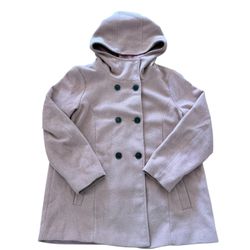 Vero moda XL  Polyester Pink Button Up Hooded Coat Jacket