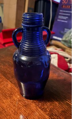 Vintage Cobalt Blue “Luna Cafe” Bottle