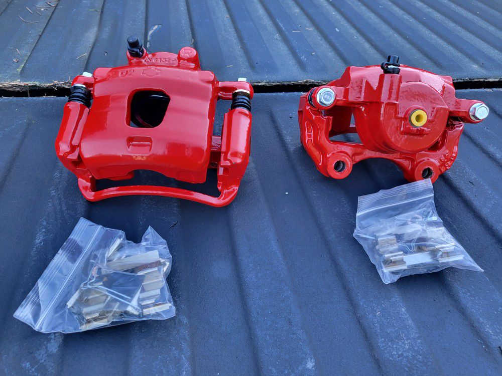 Pair of High-Temp Red Powder Coated Calipers