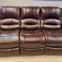 FOR SALE: Luxurious Brown Recliner Couch with Built-In USB Plug