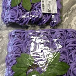 60 Pcs Mini Purple Flowers 