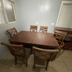 Beautiful Wood Dining  Table +Buffet 