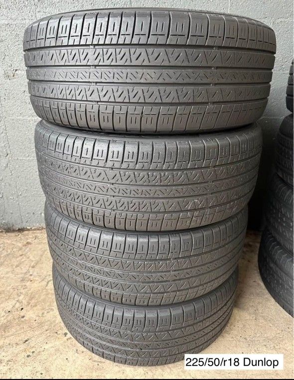 225/50/r18 Dunlop ALL FOUR (4) TIRES