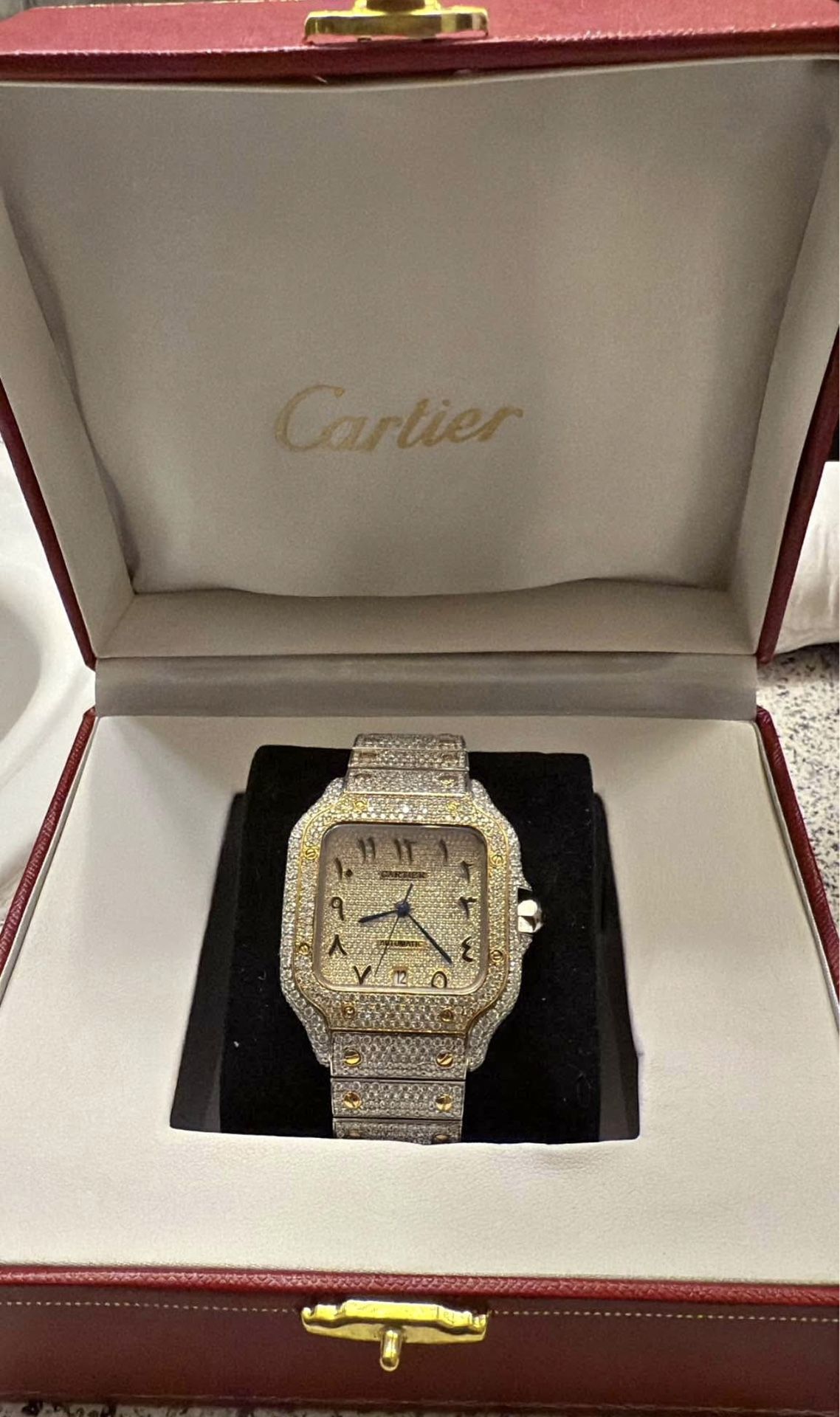 Cartier Santos Watch VVS Moissanite