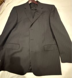 Men's Dark Gray Pinstripe Suit Jacket