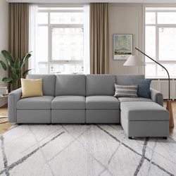 5 - Piece Upholstered Sectional with storage
