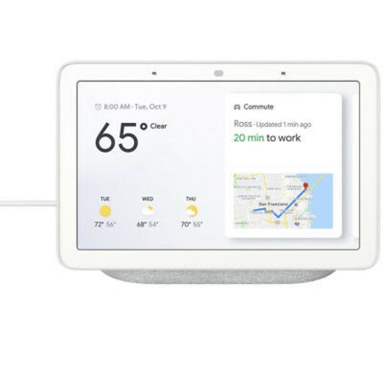 Google Nest 7" Voice-Activated Smart Assistant Home Hub - Chalk