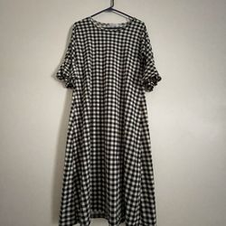 Black And White Flannel Dress 