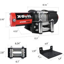 X-Bull 3000-4500Lbs Electric Winch,12V Steel Cable Winch With Wireless Handheld Re