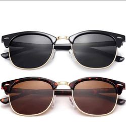 Brandnew 2pk Women Cat Eye Frame Semi Rimless Sunglasses Black and Brown Lens