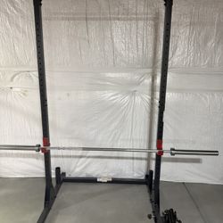Cap Pull Up Bar With Olympic Size Barbell And Landmine