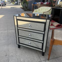 Mirror Nightstand Three Drawers 