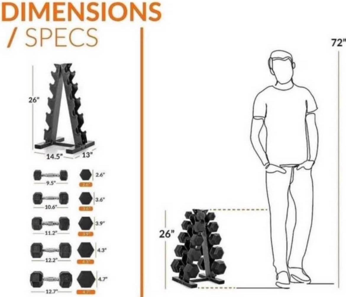 Set Dumbells with Rack ALL BRAND NEW IN BOX 📦 Set 2 Each (5/10/15/20/25) 150 Lbs Rack 5 Tiers