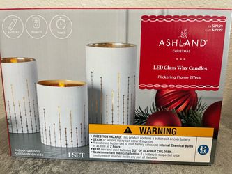 ASHLAND CHRISTMAS LED 3 CANDLES WITH REMOTE & TIMER-NEW IN BOX