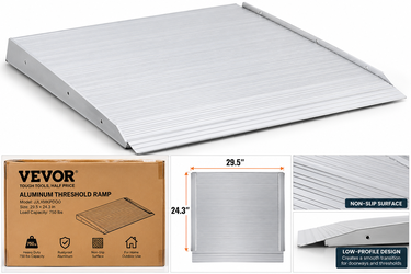 VEVOR Aluminum Wheelchair Threshold Ramp 29.5" x 24.3" NEW 750 lb