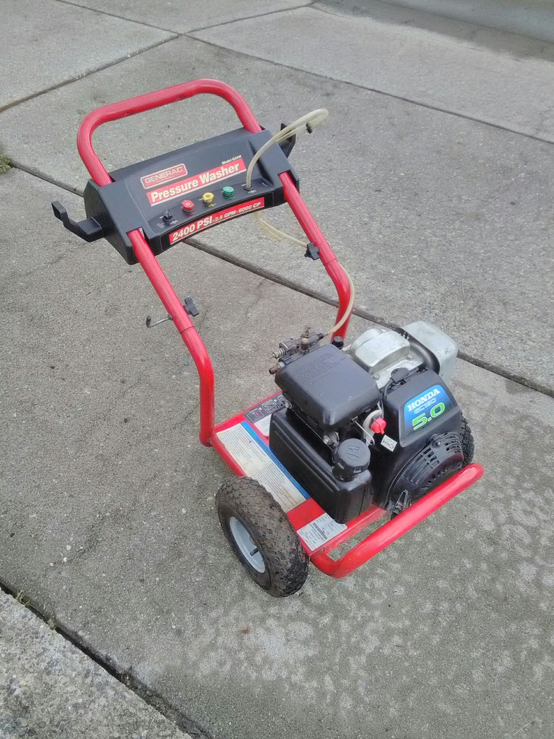 Generac 2400 psi pressure washer with Honda engine AS IS for Sale in