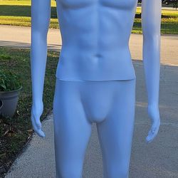 Full Body Mannequin - 74 Inch Male Mannequin, Detachable Stand, Adjustable Poses, White.             Bust/hips 38" Waist 30"