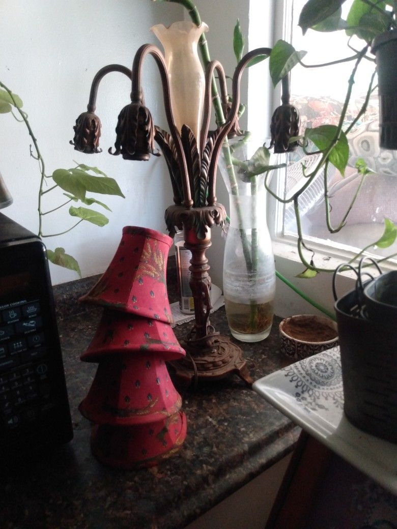 vintage lamp and shade