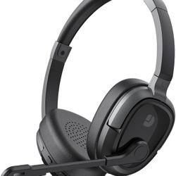 Bluetooth Headphones with Mic for Work, Bluetooth Heeadset with Mic Mute Button & AI Noise Cancelling, 65Hrs Working Time, Wireless Headphones with Mi