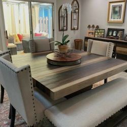Cindy Crawford 9 PC Solid Wood Dining Room Set