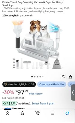 Dog grooming vacuum