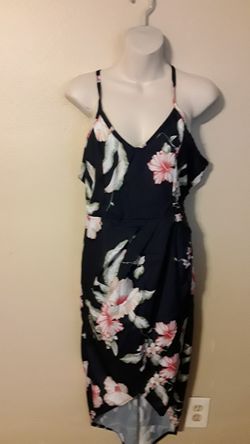 Dark blue with orange cream flowers