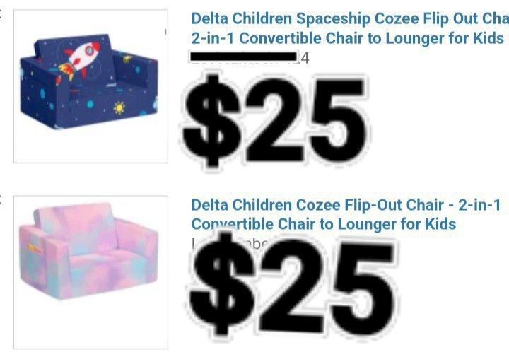 Delta Children  Cozee Flip Out Chair - 2-in-1 Convertible Chair to Lounger for Kids