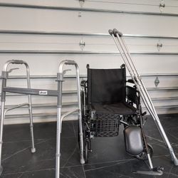 Wheelchair, Walker, And Crutches. Wheel Chair Leg Extensions Black