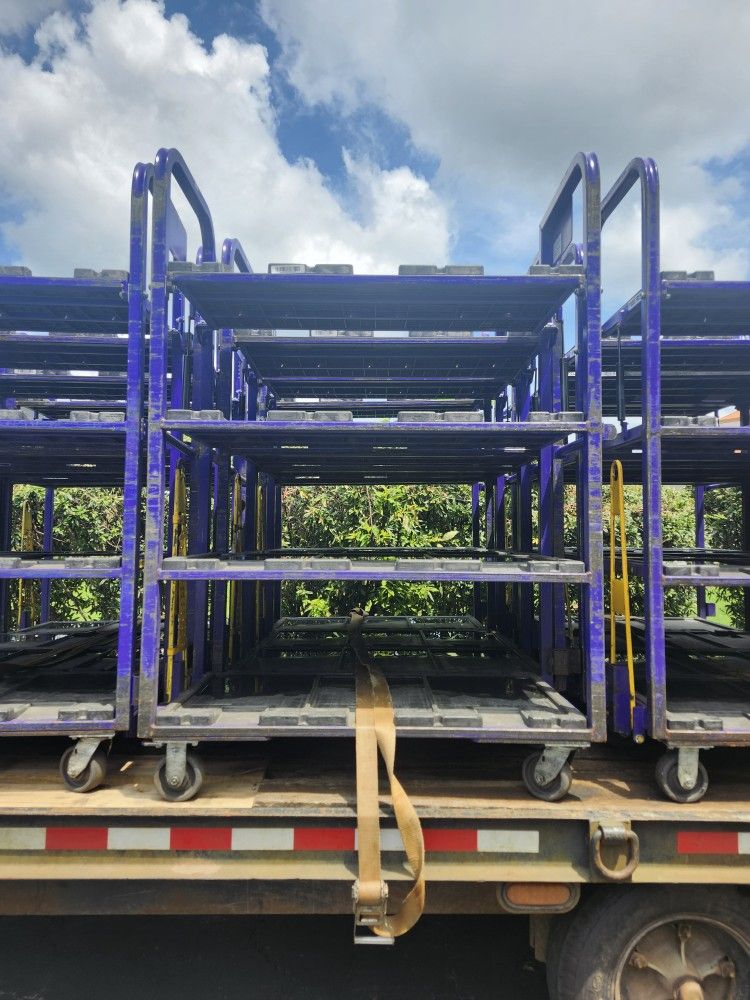 Rolling Warehouse Shelving Storage Carts