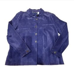 New Purple Suede Leather Blazer XL
