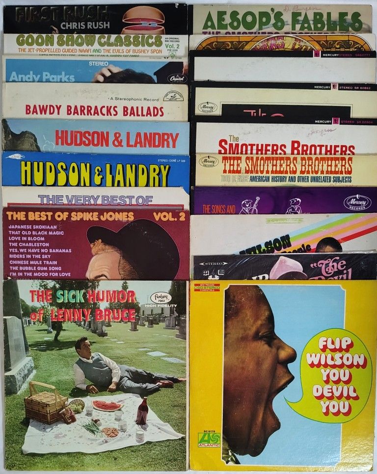 Vintage Comedy LP Lot of 19 From 1960s - 1970s Plus Flip Wilson Original Promos